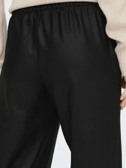 Only Hosen*ONLPOPSTAR LIFE MW WIDE COATED PNT NOOS Black