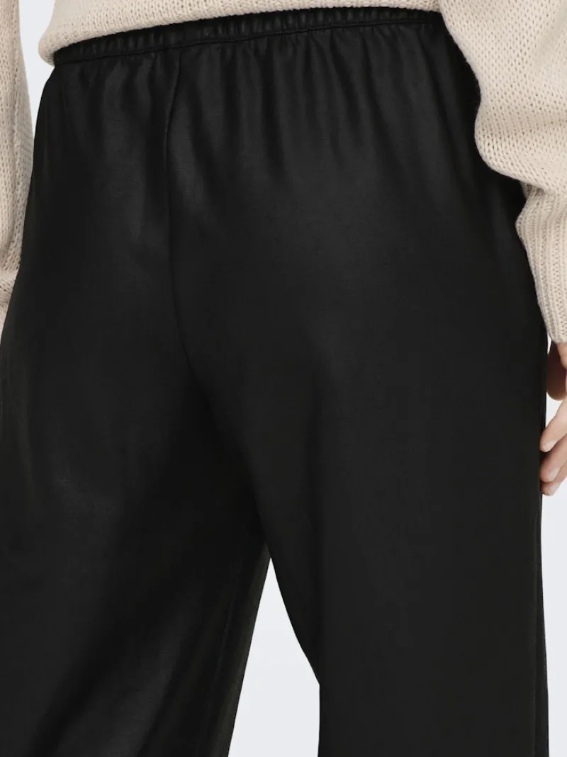 Only Hosen*ONLPOPSTAR LIFE MW WIDE COATED PNT NOOS Black