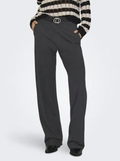 Only Hosen*ONLPOPTRASH MW STRAIGHT PNT NOOS Dark Grey Melange