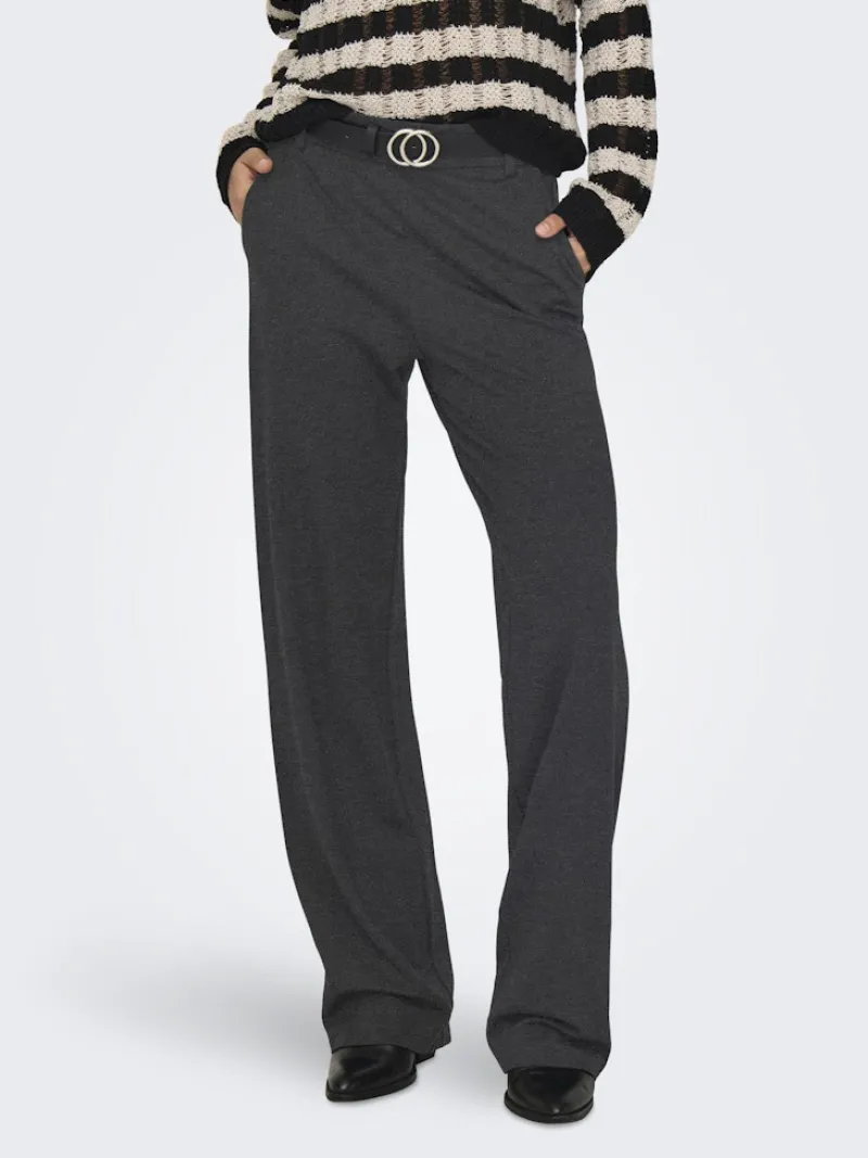 Only Hosen*ONLPOPTRASH MW STRAIGHT PNT NOOS Dark Grey Melange