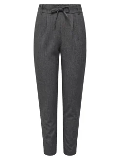 Only Hosen*ONLPOPTRASH-ELISE EASY MELANGE PANT NOOS Dark Grey Melange