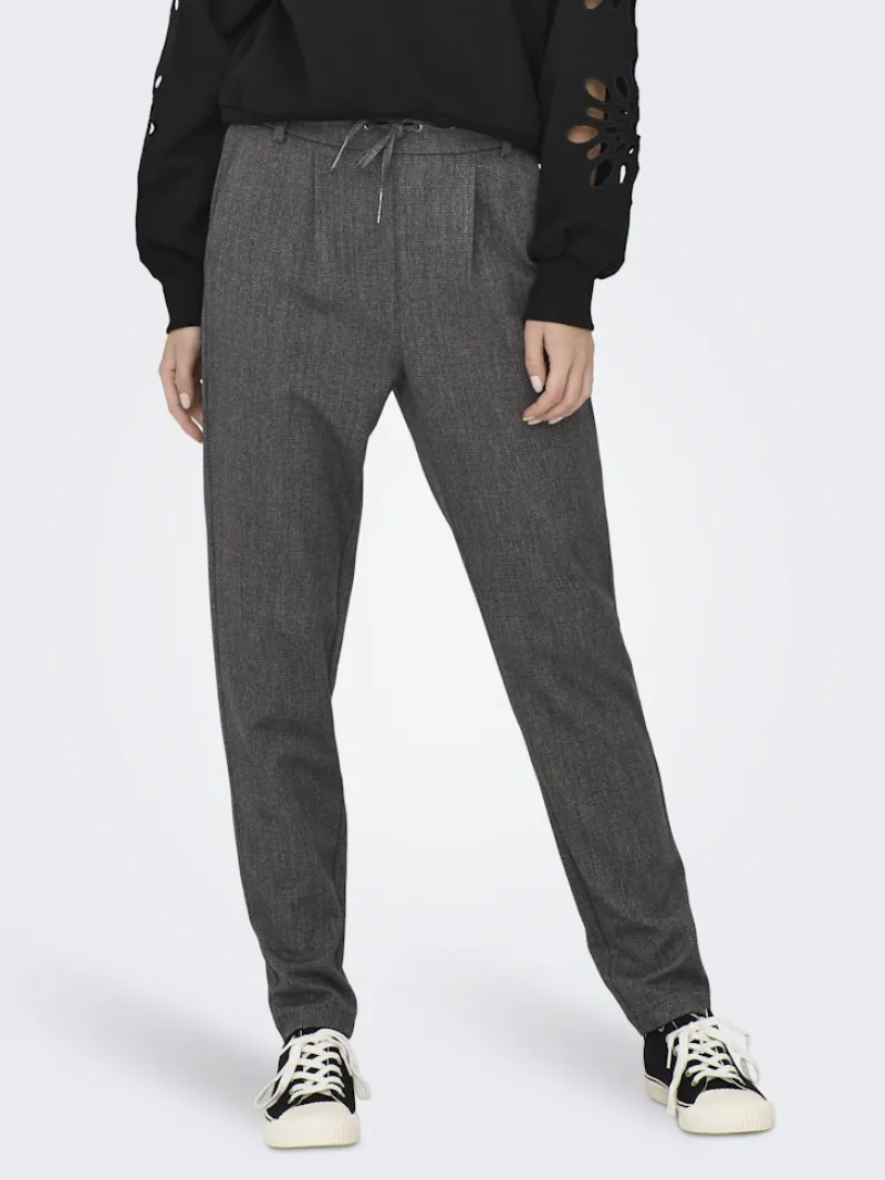 Only Hosen*ONLPOPTRASH-ELISE EASY MELANGE PANT NOOS Dark Grey Melange