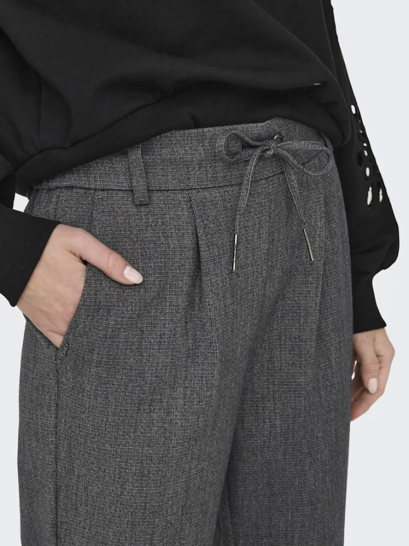 Only Hosen*ONLPOPTRASH-ELISE EASY MELANGE PANT NOOS Dark Grey Melange