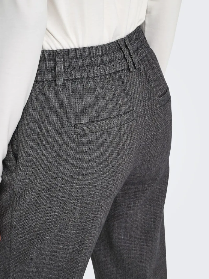 Only Hosen*ONLPOPTRASH-ELISE EASY MELANGE PANT NOOS Dark Grey Melange