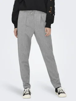 Only Hosen*ONLPOPTRASH-ELISE EASY MELANGE PANT NOOS Light Grey Melange
