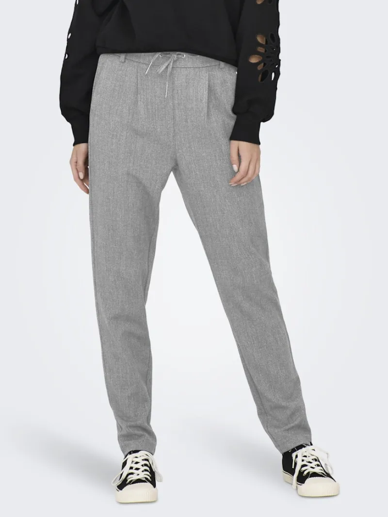 Only Hosen*ONLPOPTRASH-ELISE EASY MELANGE PANT NOOS Light Grey Melange
