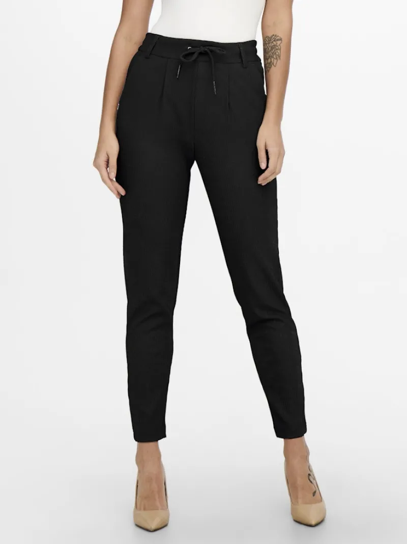 Only Hosen*ONLPOPTRASH-SALLY EASY MW RIB PNT NOOS Black
