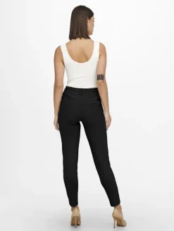 Only Hosen*ONLPOPTRASH-SALLY EASY MW RIB PNT NOOS Black