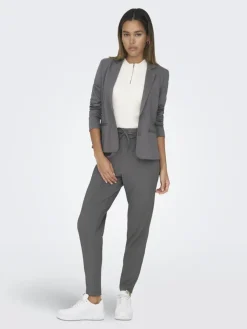 Only Hosen*ONLPOPTRASH-SALLY EASY MW RIB PNT NOOS dunkelgrau2