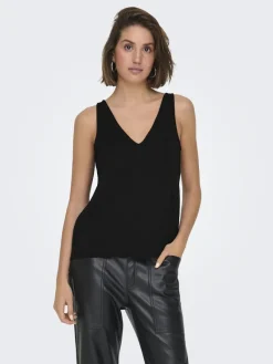 Only Shirts*ONLQUEEN S/L V-NECK GLITTER TOP JRS black2