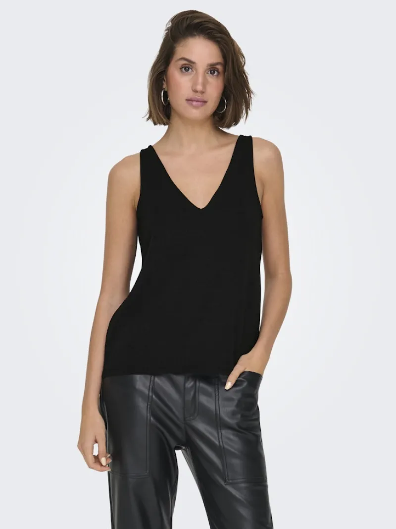 Only Shirts*ONLQUEEN S/L V-NECK GLITTER TOP JRS black2