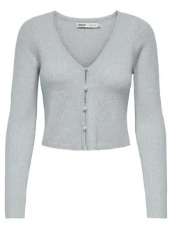 Only Pullover & Sweatshirts*ONLRICA LIFE LS VNECK PEARL CARDIGAN KNT blue fog