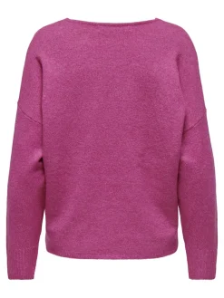 Only Pullover & Sweatshirts*ONLRICA L/S V-NECK PULLO KNT NOOS raspberry rose