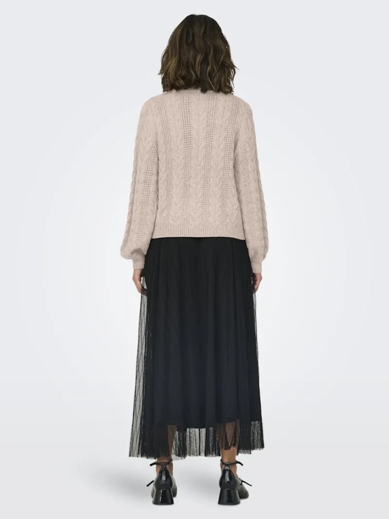 Only Pullover & Sweatshirts*ONLRUBINA LIFE LS CABLE O-NECK KNT NOOS Mocha Meringue
