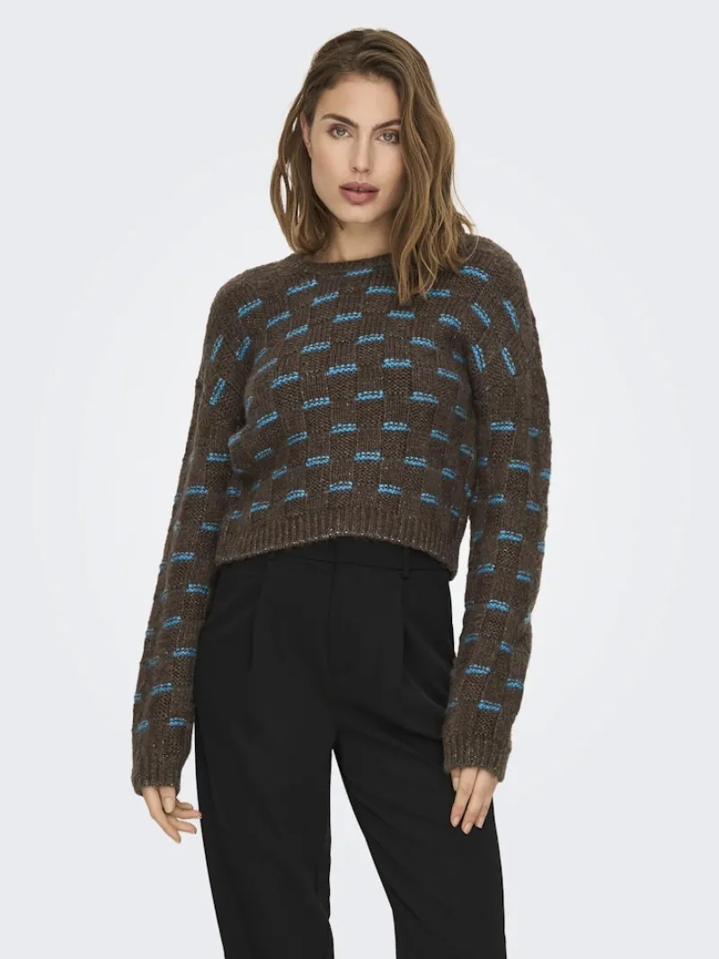 Only Pullover & Sweatshirts*ONLRUBY L/S STRUCTURE PULLOVER BF KNT Hot Fudge