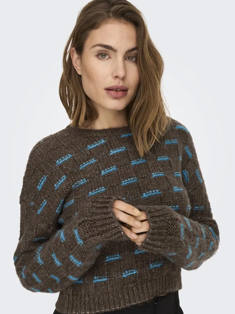 Only Pullover & Sweatshirts*ONLRUBY L/S STRUCTURE PULLOVER BF KNT Hot Fudge