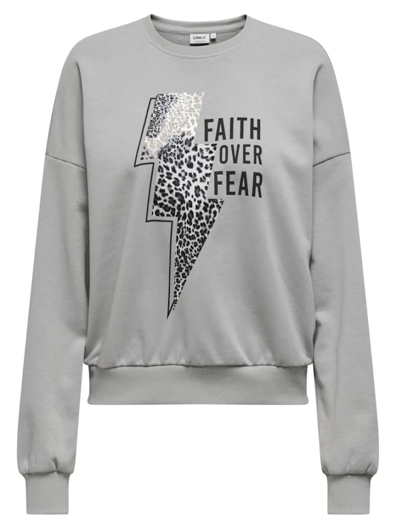 Only Pullover & Sweatshirts*ONLRUNA L/S O-NECK BOX CC SWT ultimate grey