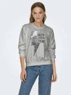 Only Pullover & Sweatshirts*ONLRUNA L/S O-NECK BOX CC SWT ultimate grey