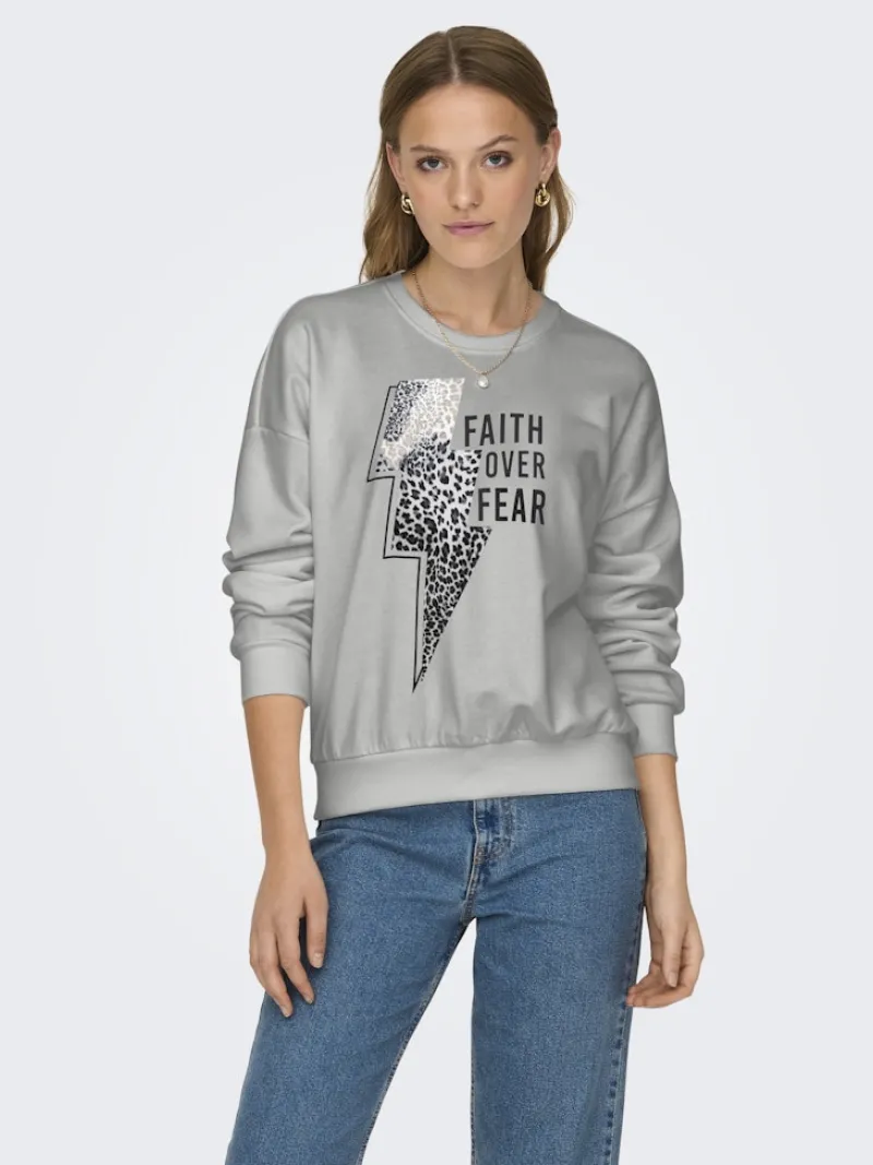 Only Pullover & Sweatshirts*ONLRUNA L/S O-NECK BOX CC SWT ultimate grey