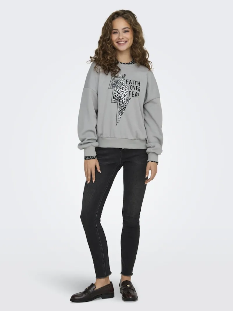 Only Pullover & Sweatshirts*ONLRUNA L/S O-NECK BOX CC SWT ultimate grey