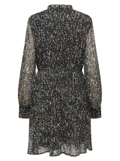 Only Kleider*ONLSABBIE LIFE L/S STRING DRESS WVN CS Black