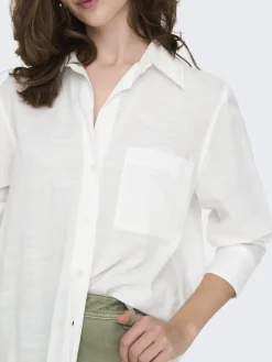 Only Blusen*ONLSALINA L/S SHIRT WVN NOOS Cloud Dancer