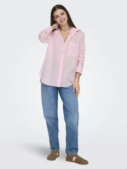 Only Blusen*ONLSALINA L/S SHIRT WVN NOOS pink lady