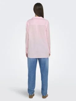 Only Blusen*ONLSALINA L/S SHIRT WVN NOOS pink lady