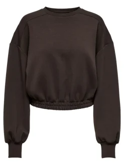 Only Pullover & Sweatshirts*ONLSCARLETT L/S CROPPED O-NECK SWT Hot Fudge