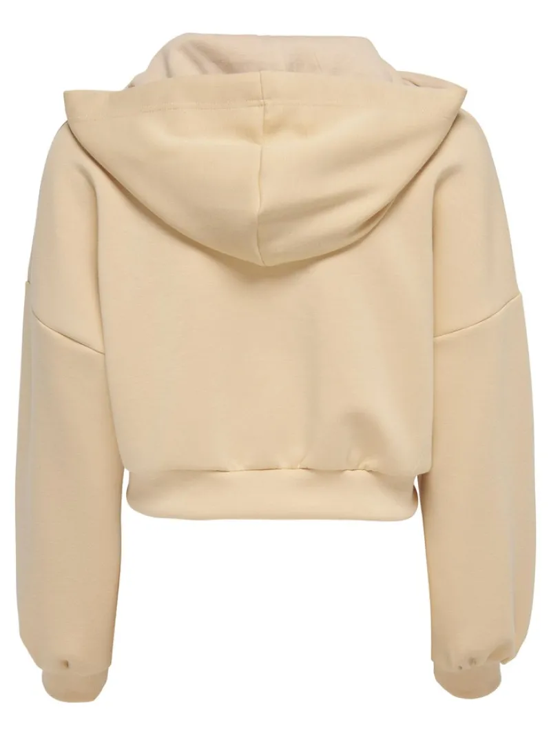 Only Pullover & Sweatshirts*ONLSCARLETT L/S SATEEN MIX ZIP HOOD SWT irish cream