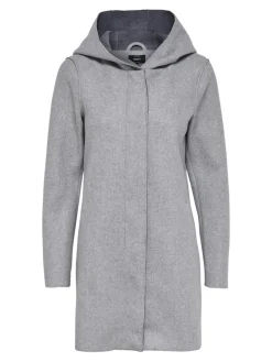 Only Jacken*ONLSIRI BONDED HOOD COAT CC OTW Light Grey Melange