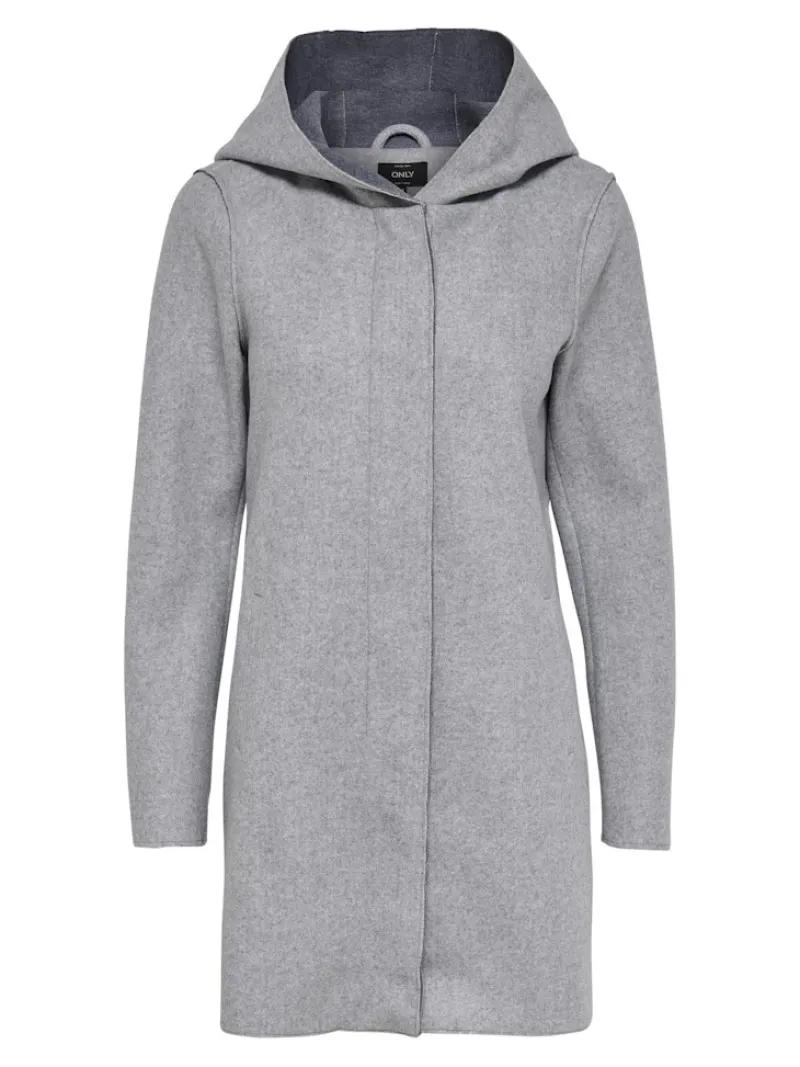 Only Jacken*ONLSIRI BONDED HOOD COAT CC OTW Light Grey Melange