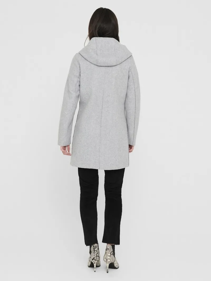 Only Jacken*ONLSIRI BONDED HOOD COAT CC OTW Light Grey Melange