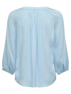Only Blusen*ONLSKY 3/4 V-NECK TOP WVN CS Clear Sky