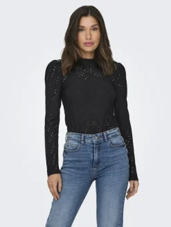 Only Shirts*ONLSMILLA LIFE L/S PUFF TOP JRS Black