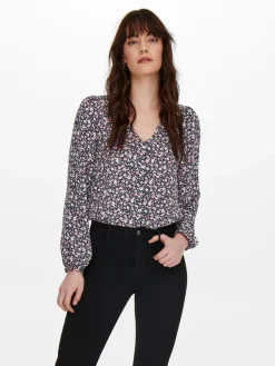 Only Blusen*ONLSONJA LIFE L/S BUTTON TOP PTM night sky2