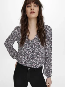 Only Blusen*ONLSONJA LIFE L/S BUTTON TOP PTM night sky2