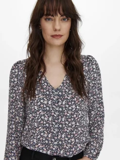 Only Blusen*ONLSONJA LIFE L/S BUTTON TOP PTM night sky2