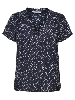 Only Blusen*ONLSONJA LIFE S/S V-NECK TOP PTM night sky1
