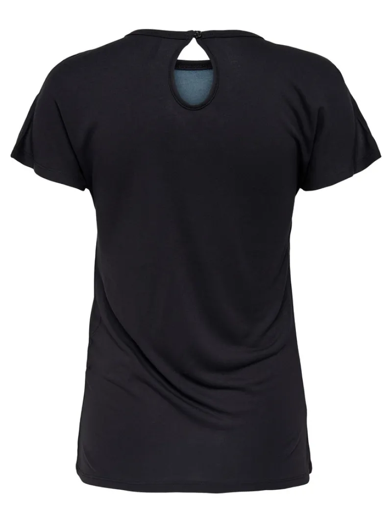 Only Shirts*ONLSONYA S/S FLOWER TOP BOX JRS Black