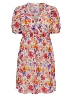 Only Kleider*ONLSTAR LIFE FIA S/S FRILL DRESS PTM camellia rose