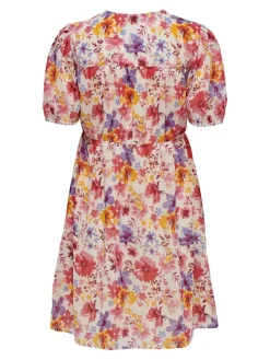 Only Kleider*ONLSTAR LIFE FIA S/S FRILL DRESS PTM camellia rose