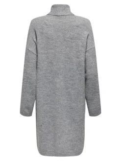 Only Kleider*ONLTALIO LS STRIPE ROLLNECK DRESS BF KNT Light Grey Melange