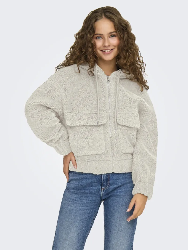 Only Jacken*ONLTANJA TEDDY HOOD JACKET OTW NOOS pumice stone