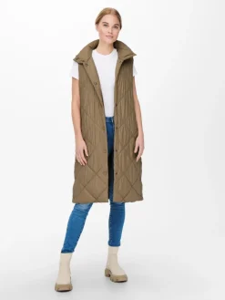 Only Westen*ONLTANZIA QUILTED WAISTCOAT CC OTW tigers eye