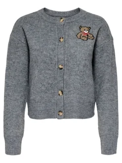 Only Pullover & Sweatshirts*ONLTEDDY LS CARDIGAN EX KNT Medium Grey Melange