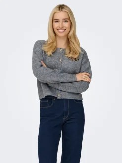 Only Pullover & Sweatshirts*ONLTEDDY LS CARDIGAN EX KNT Medium Grey Melange