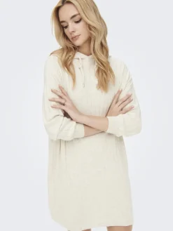 Only Kleider*ONLTESSA CAREY L/S HOOD DRESS KNT pumice stone