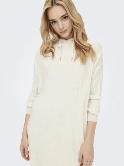 Only Kleider*ONLTESSA CAREY L/S HOOD DRESS KNT pumice stone