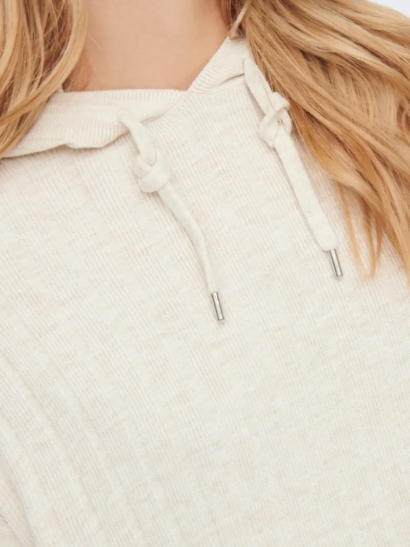 Only Kleider*ONLTESSA CAREY L/S HOOD DRESS KNT pumice stone